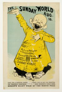 8月16日星期日世界：说，Hogans Alley的Im der Yellow Kid ...，c.1895-98 litho 作者 理查德·费尔顿（Richard Felton Outcault）
