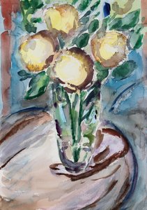 Flowers on End Table, 2020 作者 理查德·福克斯