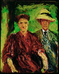 风景中的情侣（布面油画）