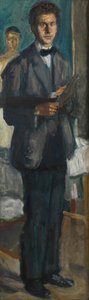 带调色板的自画像，1906-1907。 作者 理查德格斯特尔