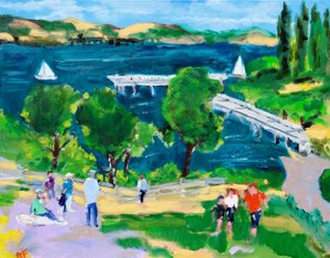 天堂海滩码头，蒂布龙，加利福尼亚州，2021 年（布面油画）