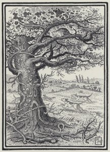 狐狸和猫（版画）