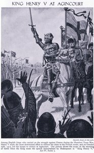 国王亨利在Agincourt公元1415年，公元1950年 作者 理查德·亨利·布洛克