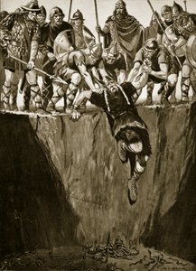 《蝰蛇坑》，插图来自《哈钦森的不列颠民族故事》，c.1920（平版印刷） 作者 理查德·亨利·布洛克
