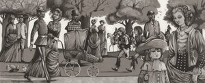 19 世纪 80 年代的海德公园（水粉画，纸本）