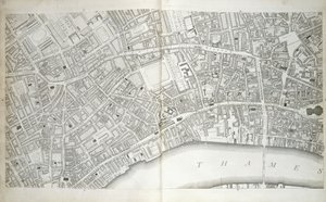 c.1792-1799年的“伦敦和威斯敏斯特的城市计划，南沃克自治市及其附近地区” 作者 理查德·霍伍德