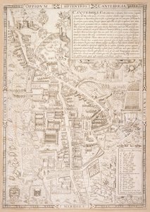 剑桥地图，来自Caius&39;Jistoria Cantabrigensis Academia&39;，1574