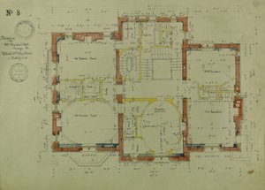 伊利诺伊州芝加哥威廉-博登住宅，二层平面图 作者 理查德·莫里斯·亨特