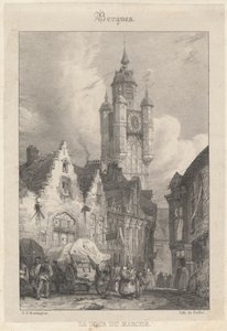 Bergues - 市场塔 作者 理查德·帕克斯·博宁顿
