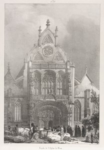 弗朗什·孔戴（Franche-Compté）在法国的风景如画和浪漫之旅：1825年，布劳教堂正面。 作者 理查德·帕克斯·博宁顿