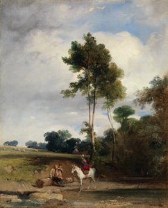 路边停车，1826年。 作者 理查德·帕克斯·博宁顿