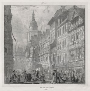 1824年，诺曼底，法国古代风景如画的浪漫之旅。 作者 理查德·帕克斯·博宁顿