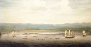 牙买加皇家港风景，约 1758 年（布面油画） 作者 理查德·佩顿