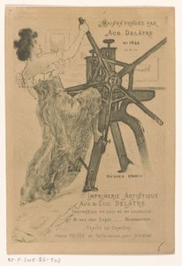 巴黎印刷商奥古斯特和欧仁-德拉特尔的名片 作者 Auguste Delâtre 和儿子 fils（可能）