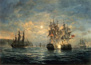1779年，Bonhomme Richard和Flamborough Head之间的Serapis之间的交往