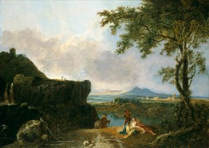 一个白衣僧人，, 1733-1782年 作者 理查德·威尔逊