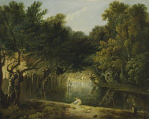 伦敦圣詹姆斯公园荒野景观，约 1770-75 年（布面油画） 作者 理查德·威尔逊