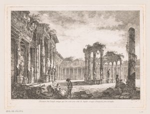 朱庇特-塞拉皮斯神庙立面图
那不勒斯附近 Pozzuoli 的一座被认为是 Jupiter Serapis 神庙的古庙的立面图（标题见实物） 作者 休伯特·罗伯特