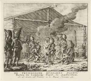 阿姆斯特丹莱德斯堡的普鲁士轻骑兵卫队，1787 年
普鲁士轻骑兵卫队，阿姆斯特丹 Leijdsche Poort 外（......）（标题见实物）