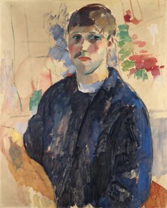 穿蓝色上衣的自画像》，作者 Wouters, Rik（1882-1916 年）。布面油画