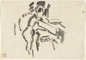 坐着的人物素描 作者 里克·沃特斯