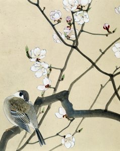 鸟 - Riou Chim 的日本绘画，十九世纪末 作者 刘钦