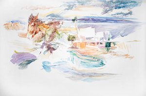 沙漠公寓，2023 年（水彩画）