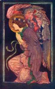 罗伯特·安宁·贝尔（Robert Anning Bell）的彩色石膏浮雕《天使崇拜》，c1901 1901-1902。 作者 罗伯特·安宁·贝尔