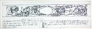 末页设计，约1895年（纸上笔墨）。 作者 罗伯特·安宁·贝尔