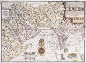 1598年的东非，阿拉伯和印度地图 作者 罗伯特·贝克特