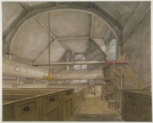 伦敦市史密斯菲尔德的圣巴塞洛缪大教堂的小教堂内部，1818年