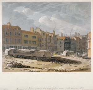 1817年被拆除的伦敦墙遗迹，伦敦市，1817年
