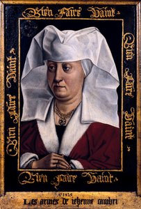 ““玛丽·德佩西的肖像”“弗莱马勒 (1378-1444) 1415-1440 年图尔奈大师罗伯特·坎平的画作。 比利时美术博物馆 作者 罗伯特·坎平
