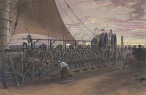 大东方号船尾的出票机，1865年。