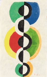Rythme，约 1932 年（水粉、水彩、毛笔和墨水，Japon nacré 纸） 作者 罗伯特·德劳内
