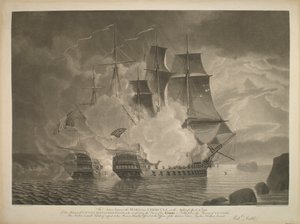 1798 年 4 月 21 日晚 "马斯 "号与 "勒厄尔库尔 "号之间的行动 作者 罗伯特·多德