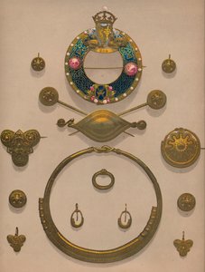 金饰和胸针，1863年。