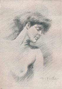 女性研究，c1895，1897年 作者 罗伯特·福勒