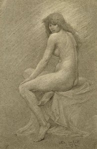 研究莉莉丝，c.1900（粉笔在纸上） 作者 罗伯特·福勒