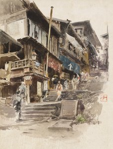1890年，日本Ikao的一条街道II 作者 罗伯特·弗雷德里克·布鲁姆