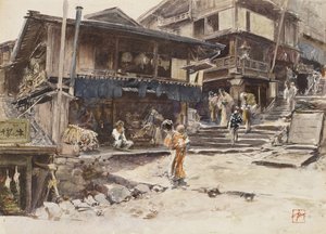 1890年，日本Ikao的一条街 作者 罗伯特·弗雷德里克·布鲁姆