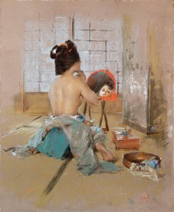 艺妓在她的厕所