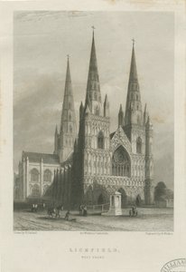Lichfield Cathedral - West Front: steel engraving, nd [c 1835-1842] (print) 作者 罗伯特·加兰