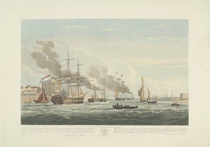 12 艘荷兰商船离开朴次茅斯港，1833 年（幻灯片 2）
这套三张幻灯片描绘了 1833 年 6 月 2 日 12 艘荷兰商船离开朴次茅斯港的情景。 作者 罗伯特·哈维尔 (II)