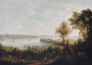 1840年从韦霍肯（Weehawken）眺望纽约湾和纽约市。 作者 罗伯特·哈维尔