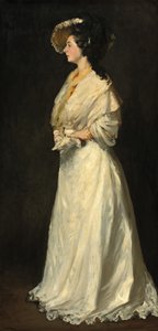 穿白衣的年轻女子，1904年。