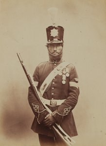 色彩中士约翰保罗，皇家工兵和矿工，1856年（棕褐色照片）