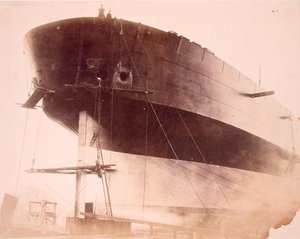 利维坦，船体侧视图，约1857年（棕褐色照片）。