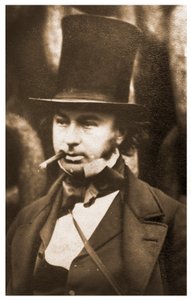 Isambard Kingdom Brunel的肖像由SS Great Eastern的发射链，1857年 作者 罗伯特·霍利特