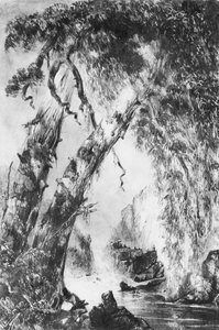 纽约州特伦顿瀑布，1836年。   作者 罗伯特·琼斯